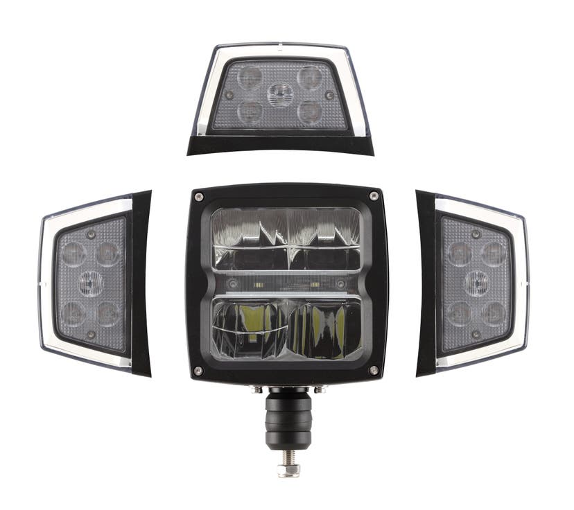 LED Ploglampe med 4 funksjoner + varmelinse 12-30V DC