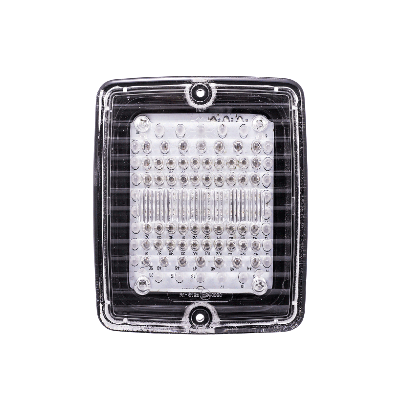 Bak/brems/blink LED Klar linse 24V