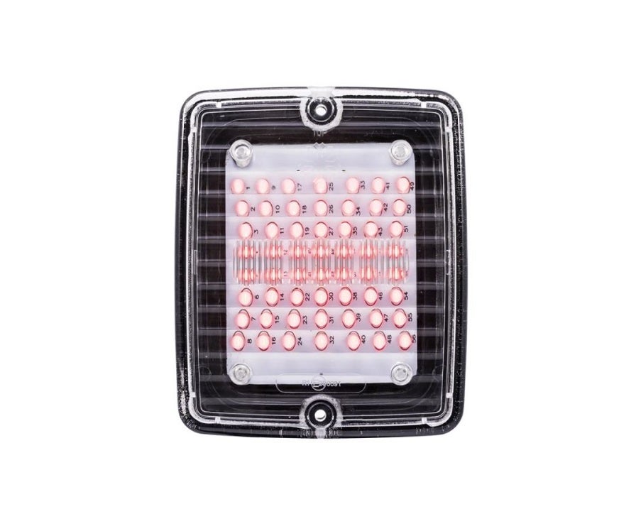 Bak/brems/blink LED Klar linse 24V