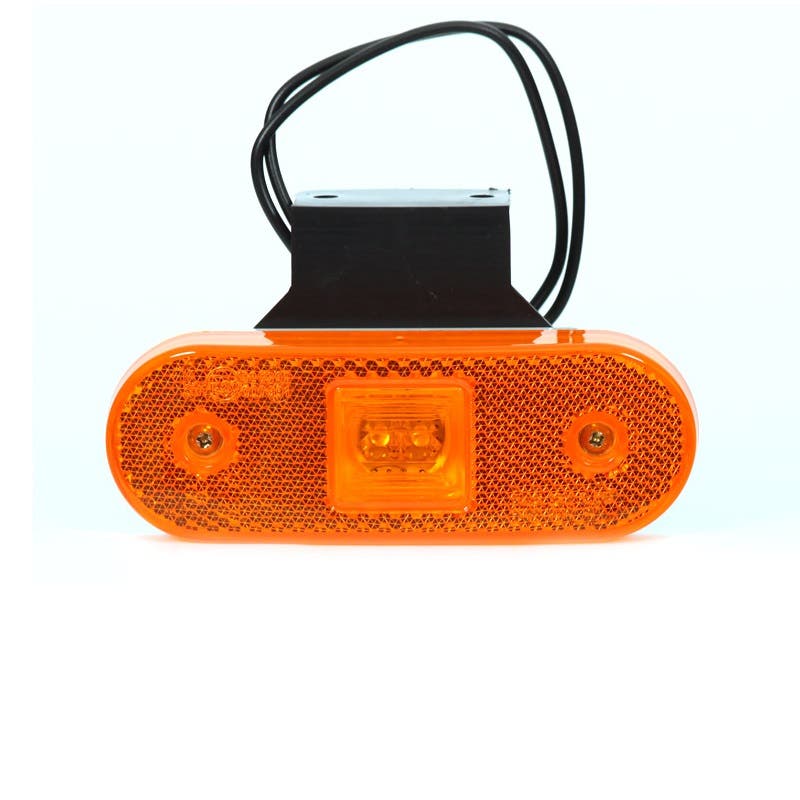 Sidemerking Oransje LED med Refleks inkl. festebraketter