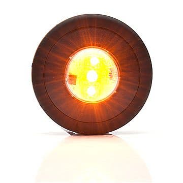 Sidemarkør Rund Oransje LED klar linse for 21 mm hull