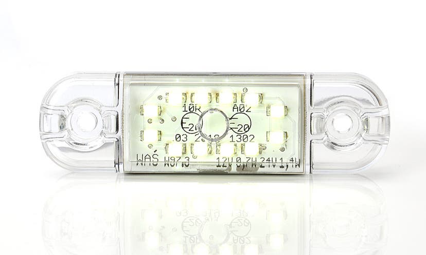 Posisjonslys Smal Hvit LED Klar linse