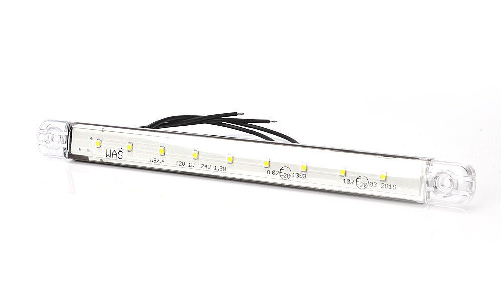 Posisjonslys Smal Hvit LED Klar linse